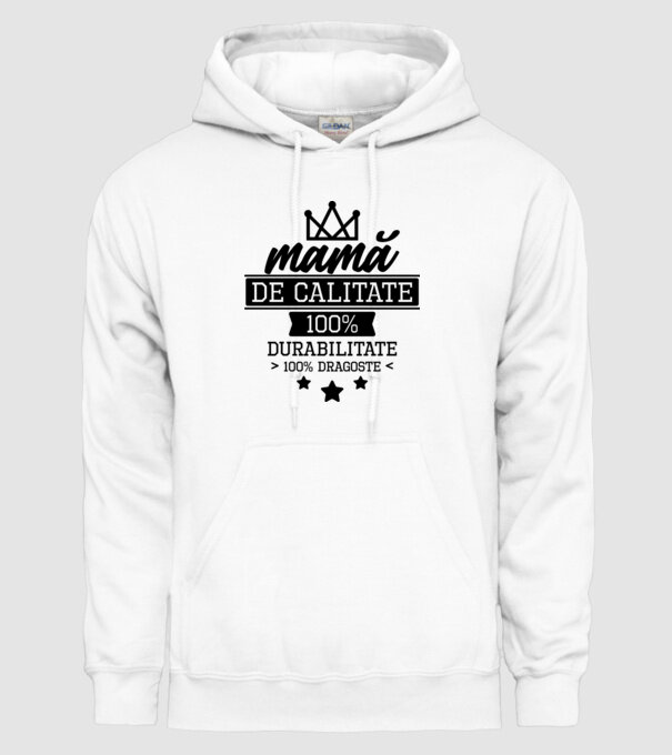 mamă de calitate, 100% durabilitate 100% dragoste model alb pe tricou