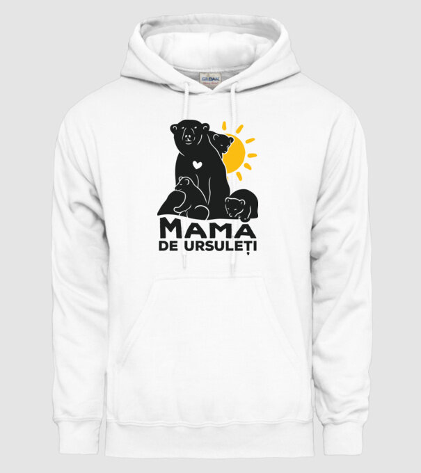 Mamă de ursuleți model alb pe tricou