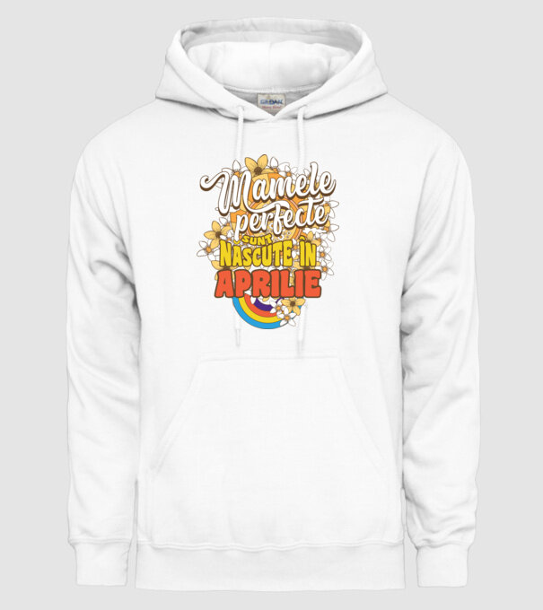 Mamele perfecte sunt născute în aprilie. model alb pe tricou