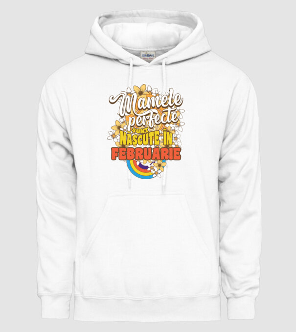 Mamele perfecte sunt născute în februarie. model alb pe tricou