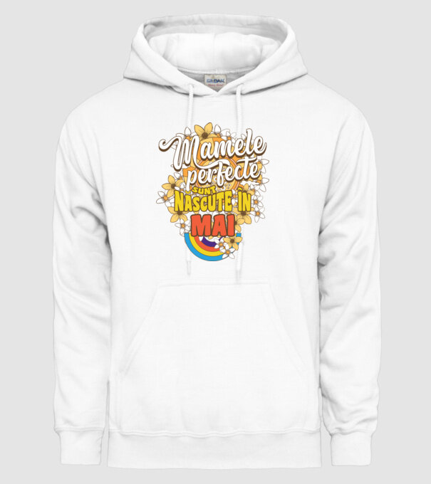 Mamele perfecte sunt născute în mai. model alb pe tricou