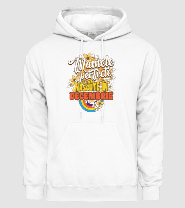 Mamele perfecte sunt născute în decembrie. model alb pe tricou