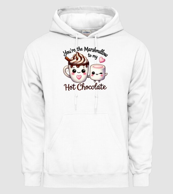 Marshmallow to my Hot Chocolate model alb pe tricou