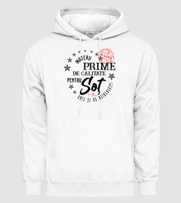 Materii prime de calitate pentru soț model alb pe tricou