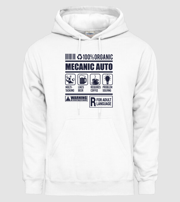 MECANIC AUTO model alb pe tricou