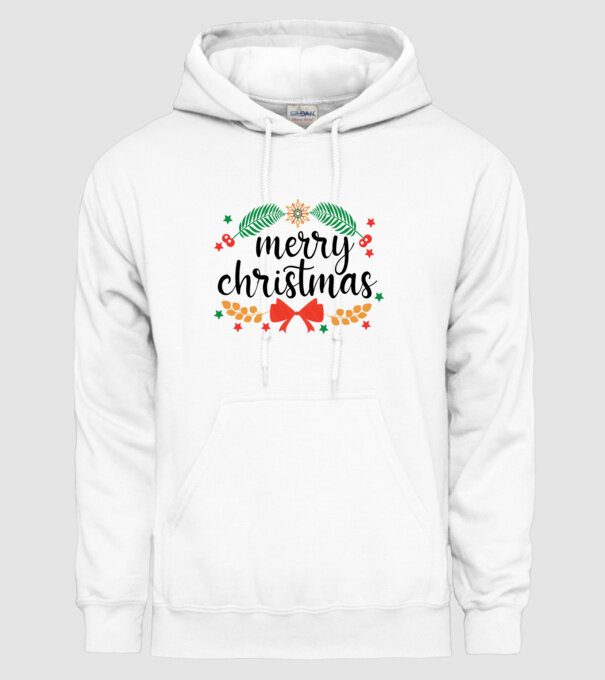 Merry christmas model alb pe tricou