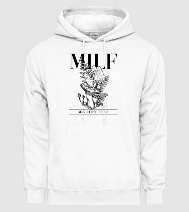 MILF man i love frogs model alb pe tricou