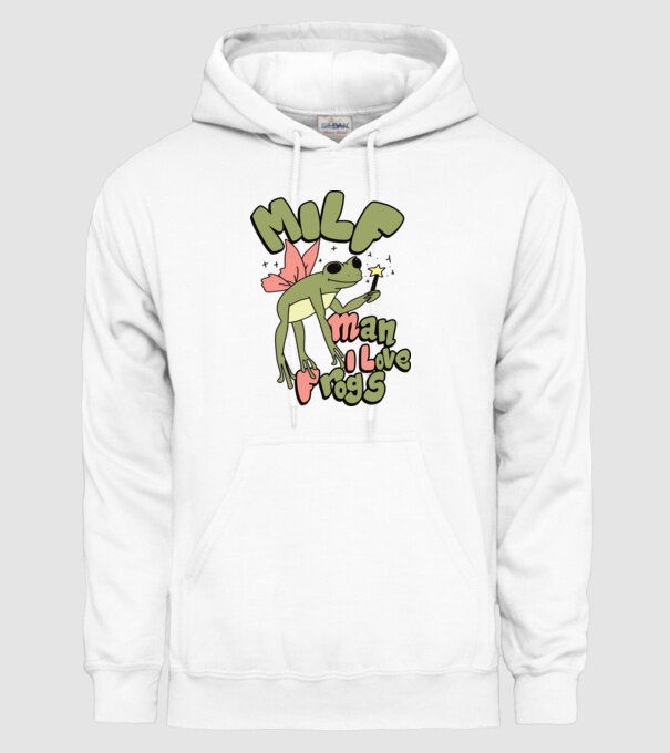 MILF man i love frogs model alb pe tricou