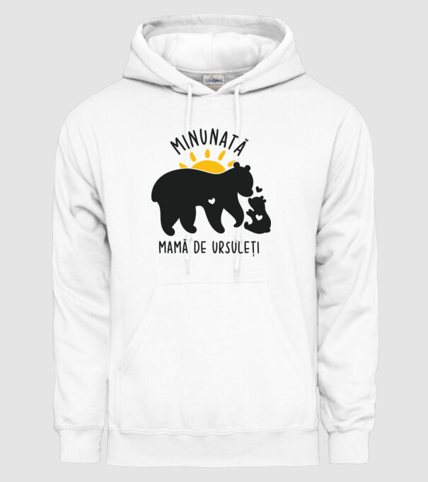 Minunată mamă de ursuleți model alb pe tricou