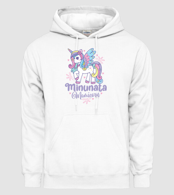 Minunata Mamicorn model alb pe tricou