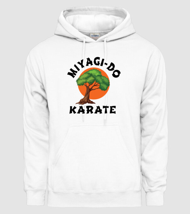 Miyagi-do karate logo model alb pe tricou