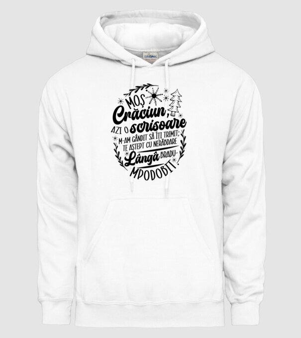 Moş Crăciun model alb pe tricou