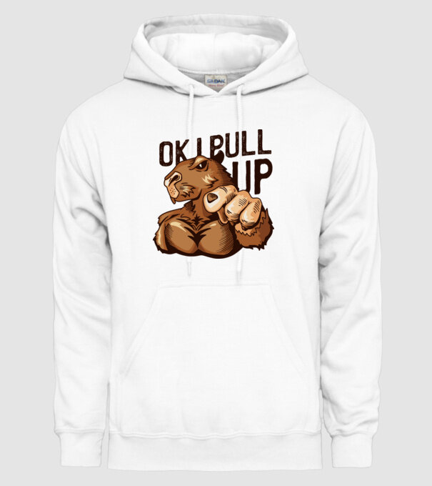 Muscular Capybara - capibară model alb pe tricou