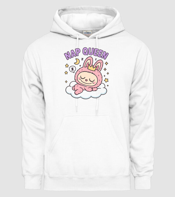 Nap Queen model alb pe tricou