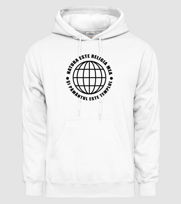 Natura este religia mea model alb pe tricou