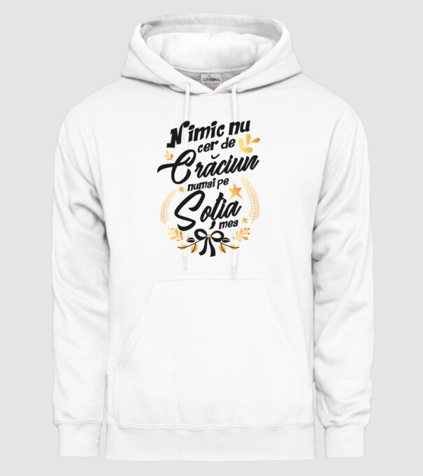 nimic nu cer de Crăciun, numai pe soția mea model alb pe tricou