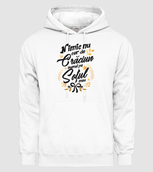 nimic nu cer de Crăciun, numai pe soțul meu model alb pe tricou