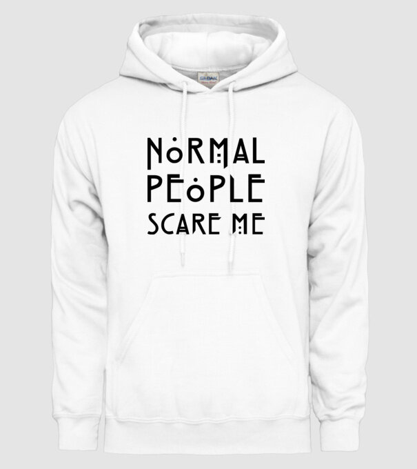 Normal people scare me model alb pe tricou