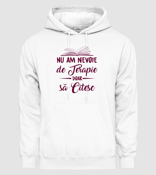 nu am nevoie de terapie, doar să citesc model alb pe tricou