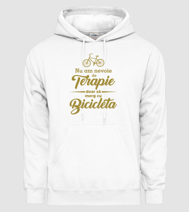 nu am nevoie de terapie, doar să merg cu bicicleta model alb pe tricou
