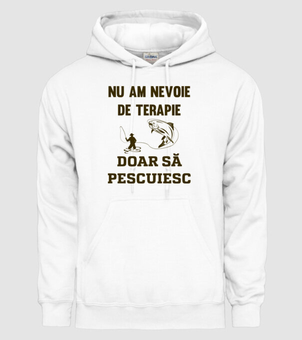 Nu am nevoie de terapie, doar să pescuiesc model alb pe tricou
