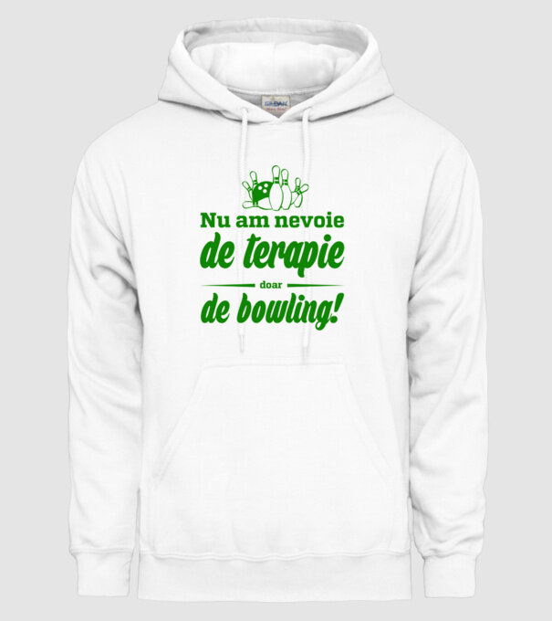 nu am nevoie de terapie doar de bowling model alb pe tricou