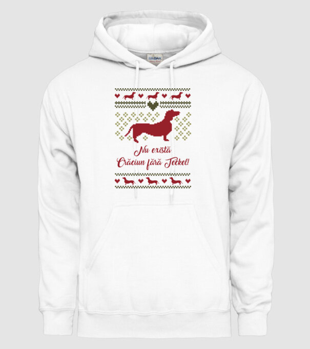 nu există Crăciun fără Teckel model alb pe tricou