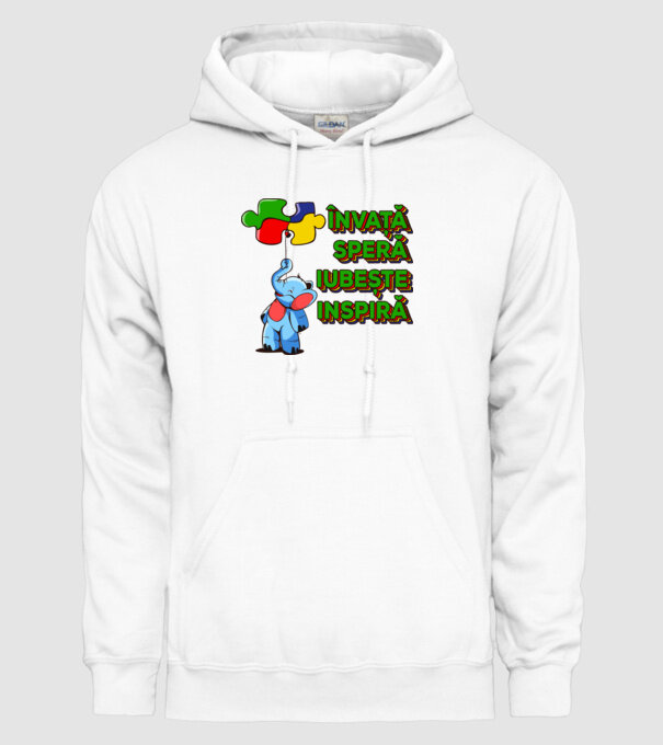 Învață, speră, iubește, inspiră model alb pe tricou