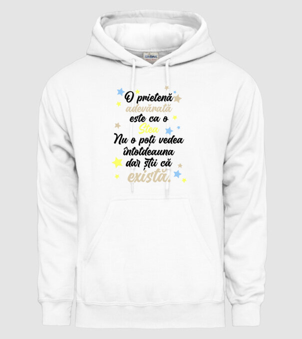 O prietenă adevărată este ca o stea. Nu o poți vedea întotdeauna, dar știi că există. model alb pe tricou