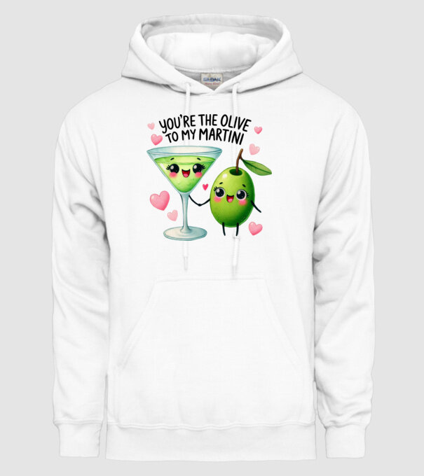 Olive to my Martini model alb pe tricou