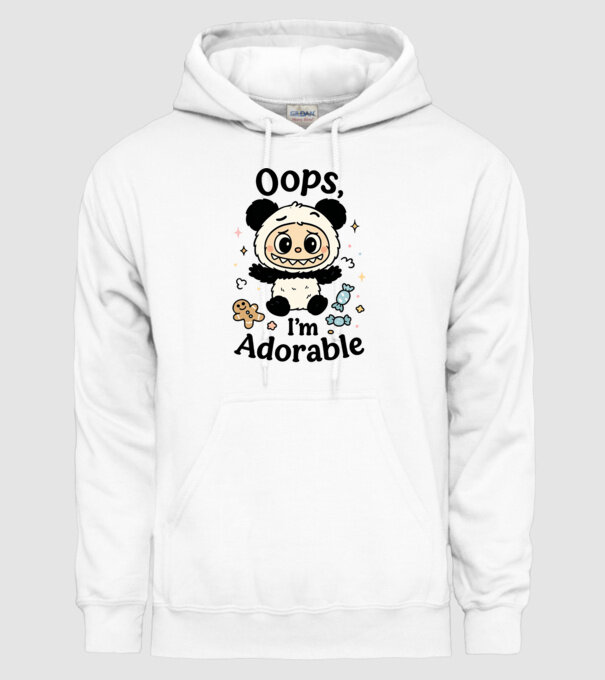 Oops, I'm adorable model alb pe tricou