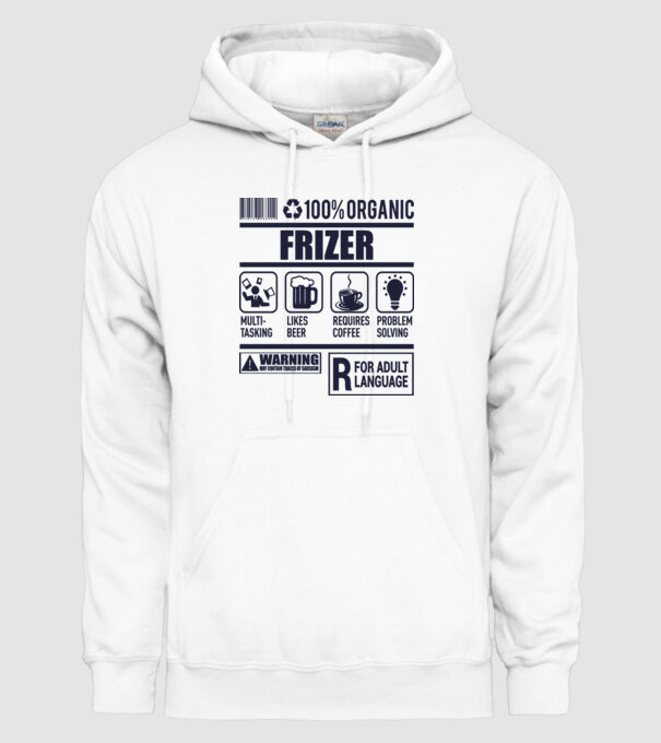Organic_FRIZER model alb pe tricou