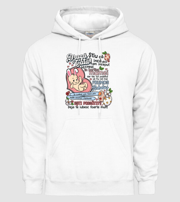 Paști Dragă tată model alb pe tricou