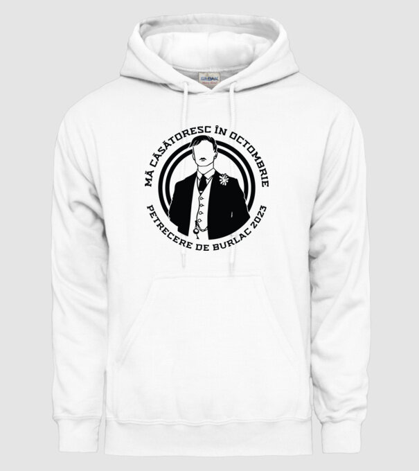 Petrecere de burlac octombrie model alb pe tricou