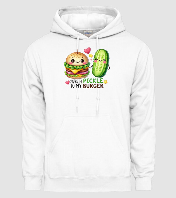 Pickle to my Burger model alb pe tricou