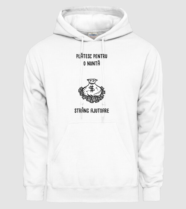 plătesc pentru o nuntă, strâng ajutoare model alb pe tricou
