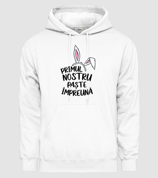 Primul nostru Paște împreună model alb pe tricou