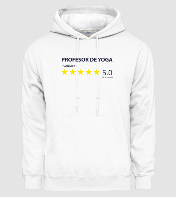 profesor de yoga evaluare model alb pe tricou