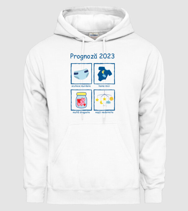 Prognoză 2023 model alb pe tricou