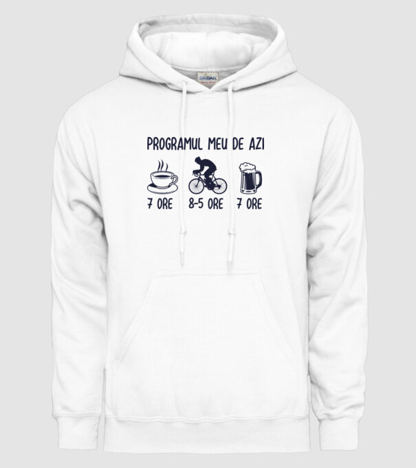 Programul meu de azi: 7 ore, 8-5 ore, 7 ore model alb pe tricou