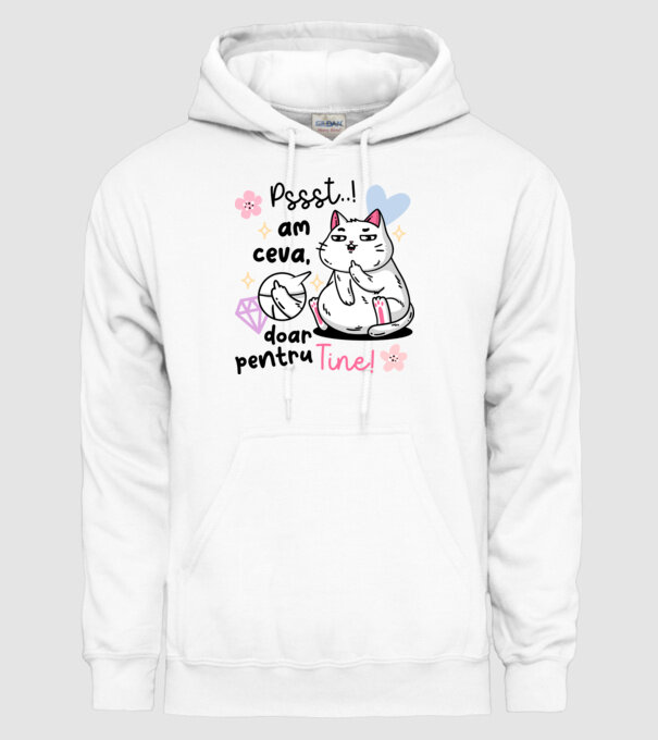 Pssst, am ceva doar pentru tine! model alb pe tricou
