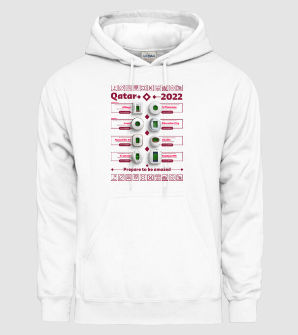Qatar 2022 Stadiums white model alb pe tricou