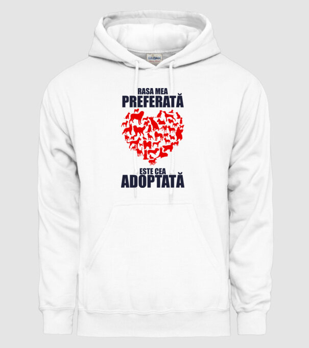 Rasa mea preferată este cea adoptată model alb pe tricou