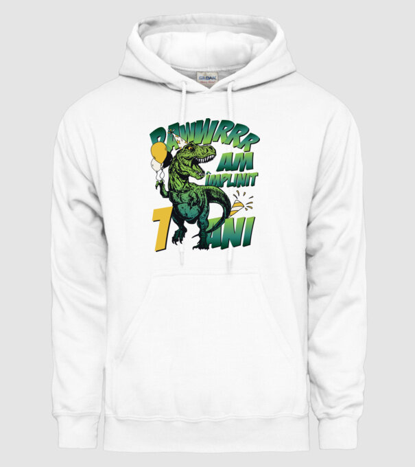 Rawr Am împlinit 1 an model alb pe tricou