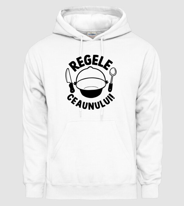 Regele - ceaunului! model alb pe tricou