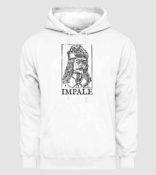 România dracula impale model alb pe tricou