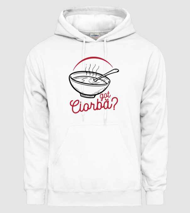 România Got ciorbă model alb pe tricou