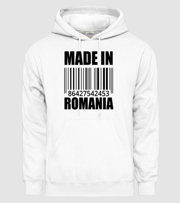 România made in model alb pe tricou
