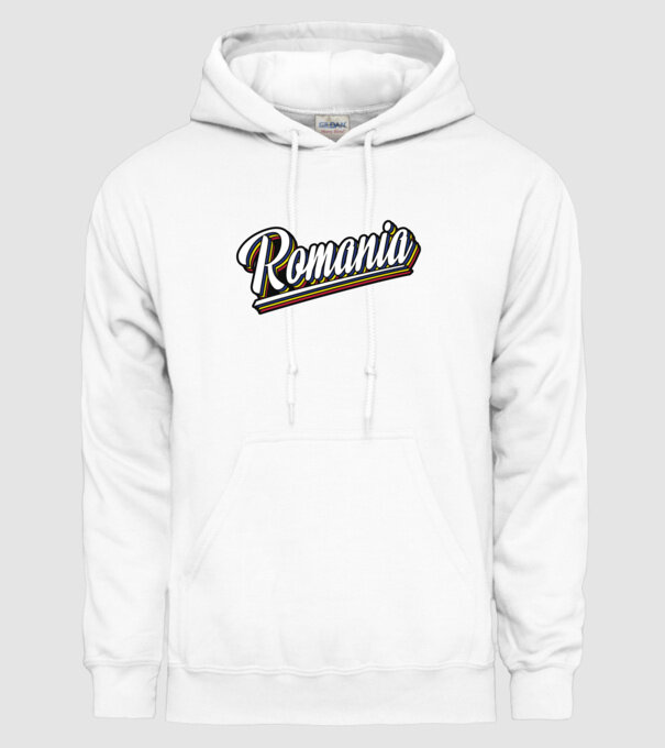 România retro model alb pe tricou