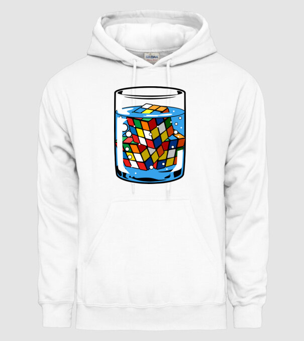Rubik Ice model alb pe tricou